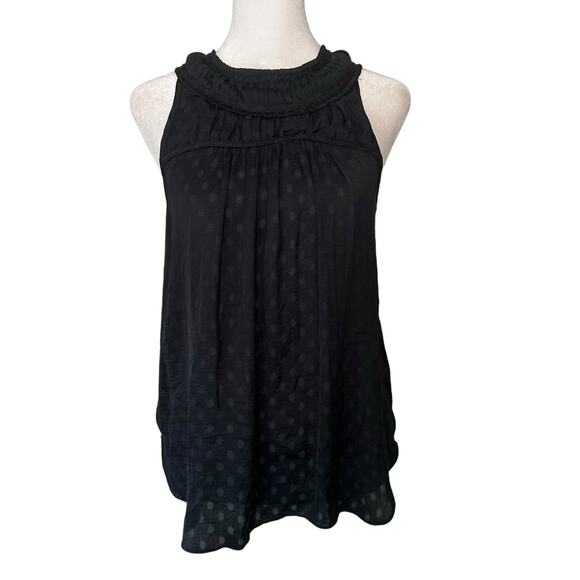 Maeve Anthropologie navy blue polka dot print sleeveless top size 2 - Picture 1 of 11